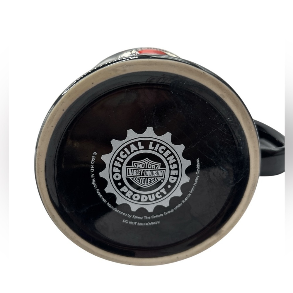 Harley Davidson Viking Raised 3D Heart & Dagger  Black Coffee Mug Cup - Picture 5 of 6